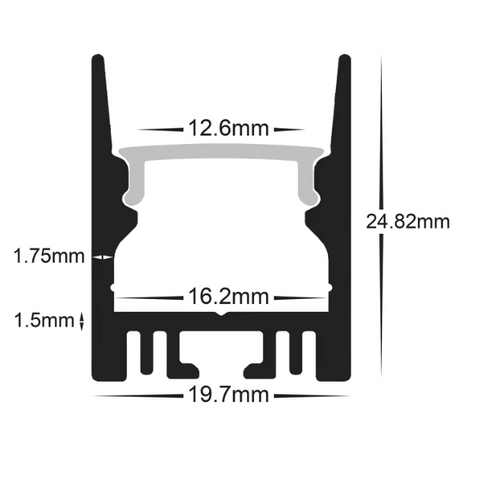 HV9693-2025-WHT - Suspended White Aluminium Profile