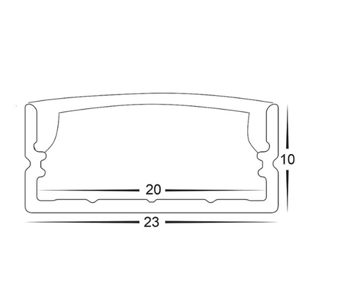 HV9693-2310 Extrusion Silver Square Extrusion per 1 meter length