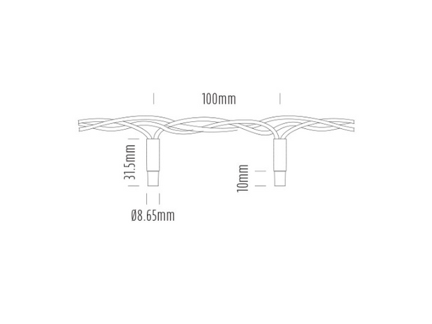 10M fairy light 24v 96LEDs / 4.32w IP65 2200k