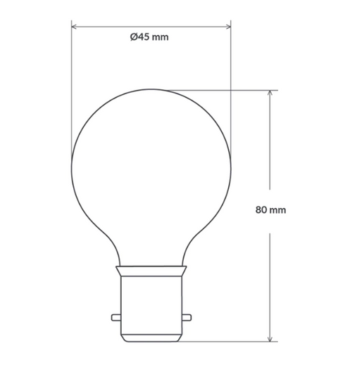 12v 4w Fancy Round LED filament BC/B22 Warm White