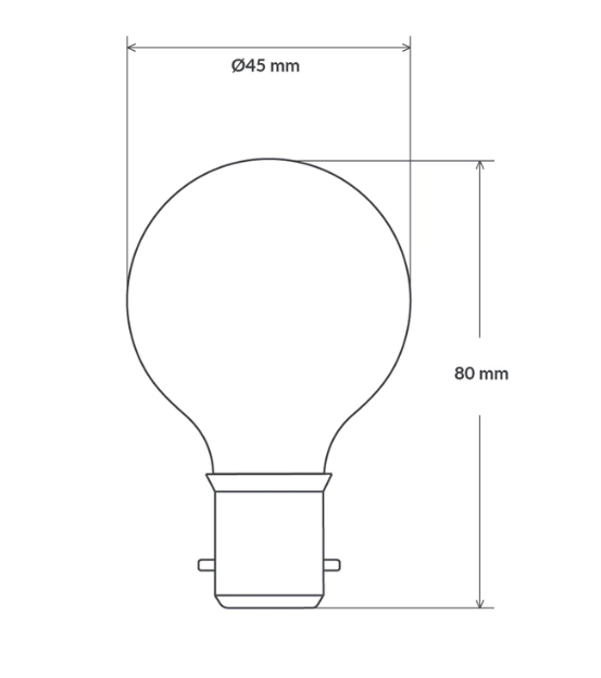 12v 4w Fancy Round LED filament BC/B22 Warm White