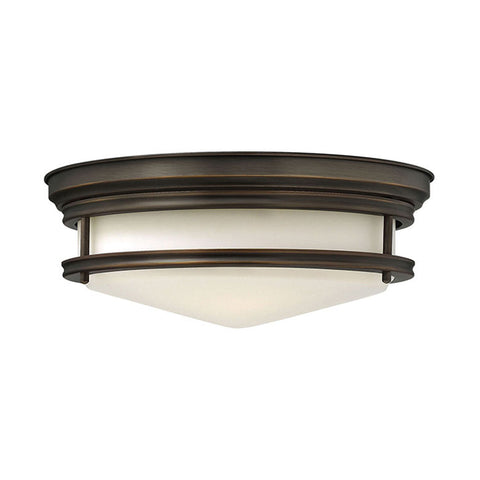 Hinkley Hadley 3 Light Flush Mount Oil Rubbed Bronze with Etched Opal Glass