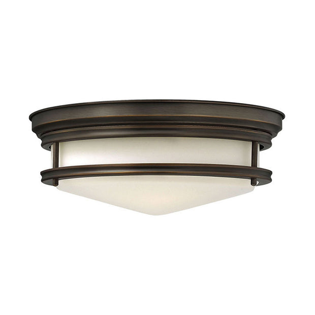 Hinkley Hadley 3 Light Flush Mount Oil Rubbed Bronze with Etched Opal Glass
