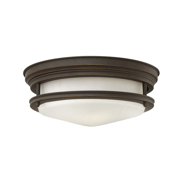 Hinkley Hadley 2 Light Flush Mount Oil Rubbed Bronze with Etched Opal Glass