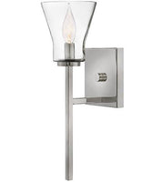 Arden 1-Light Wall Light - Polished Antique Nickel & Clear Glass - Lighting Superstore