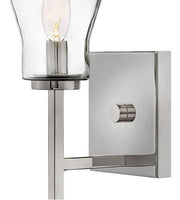 Arden 1-Light Wall Light - Polished Antique Nickel & Clear Glass - Lighting Superstore