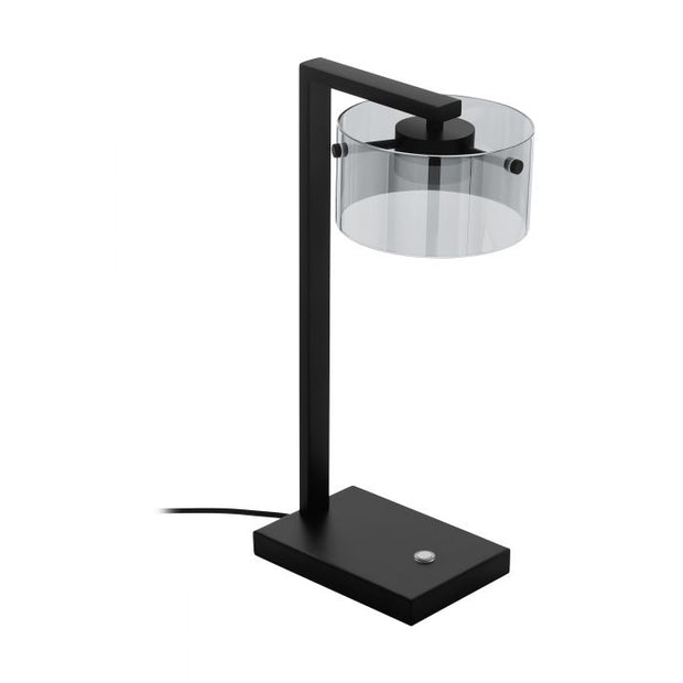 Copillos 7.2w Warm White Table Lamp Black with Black Transparent Glass