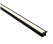 25mm x 15mm Deep Black Square Winged Aluminium Profile with Standard Diffuser 2M length