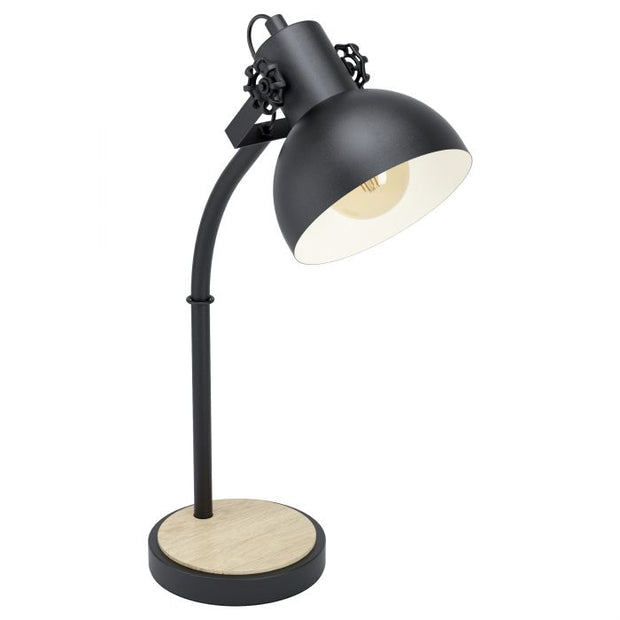 Lubenham Table Lamp Black with Wood