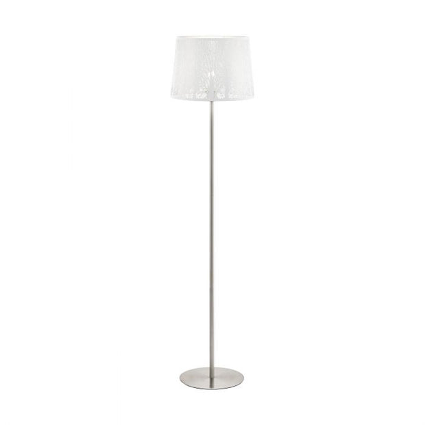 Hambleton Satin Nickle Floor Lamp with White Shade