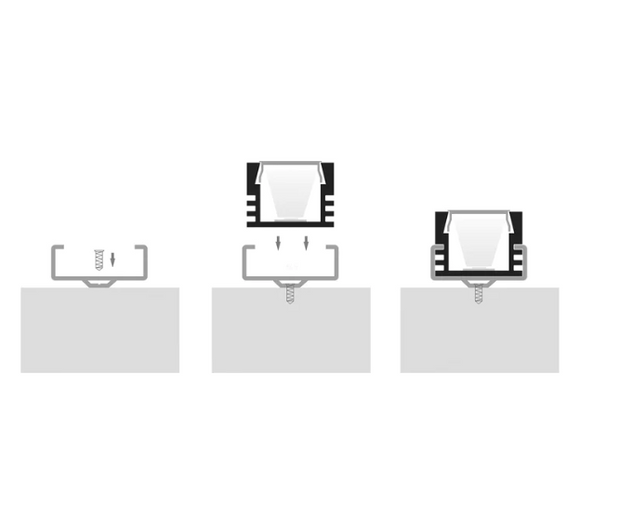 White Shallow Square Aluminium Profile Per Meter