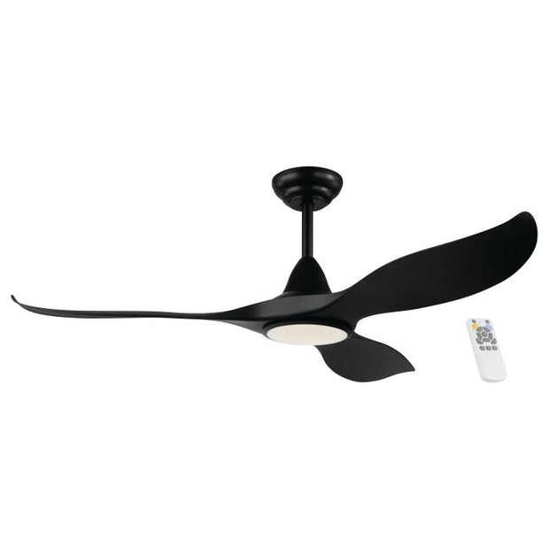 Noosa 52 DC Ceiling Fan Black 18w LED Light