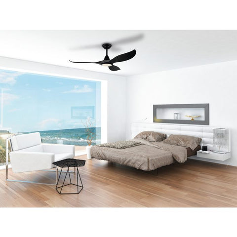 Noosa 52 DC Ceiling Fan Black 18w LED Light