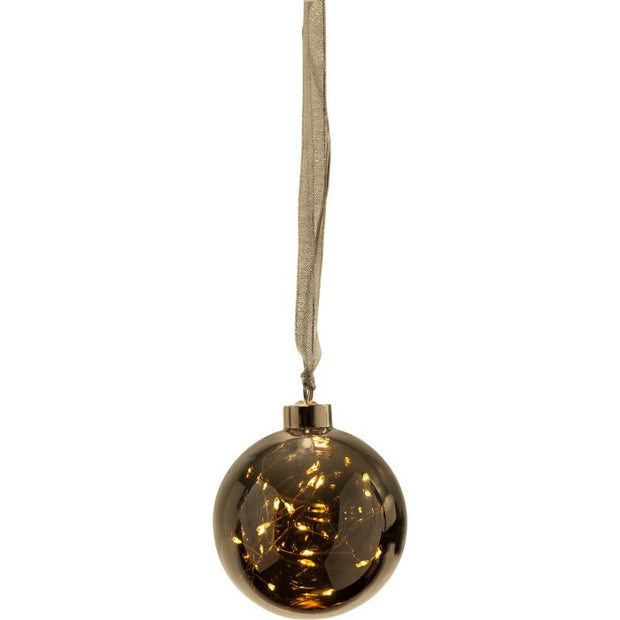 Xmas Glow Bauble Decoration Smoke and Silver