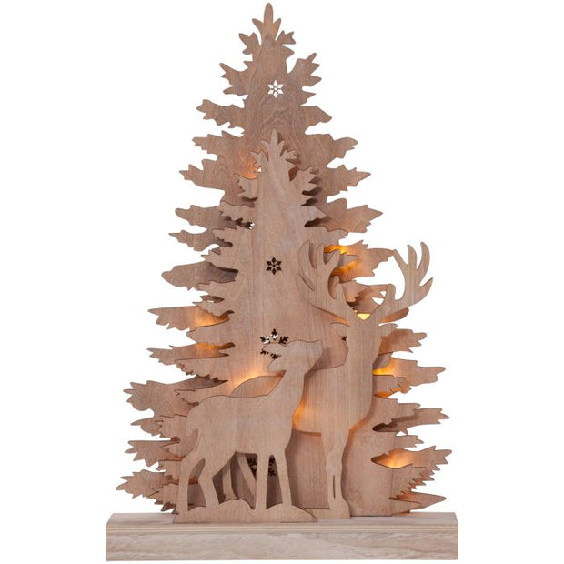 Xmas Fauna Tree Reindeer Decoration Wood