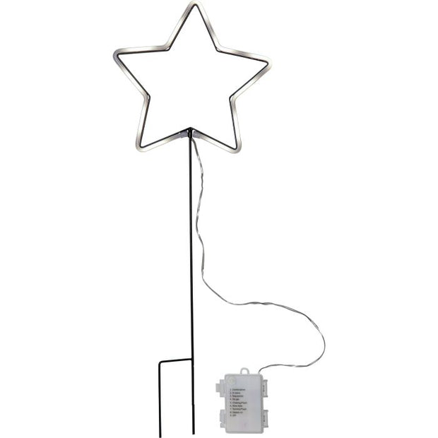 Xmas Neonstar Star with Stake Cool White
