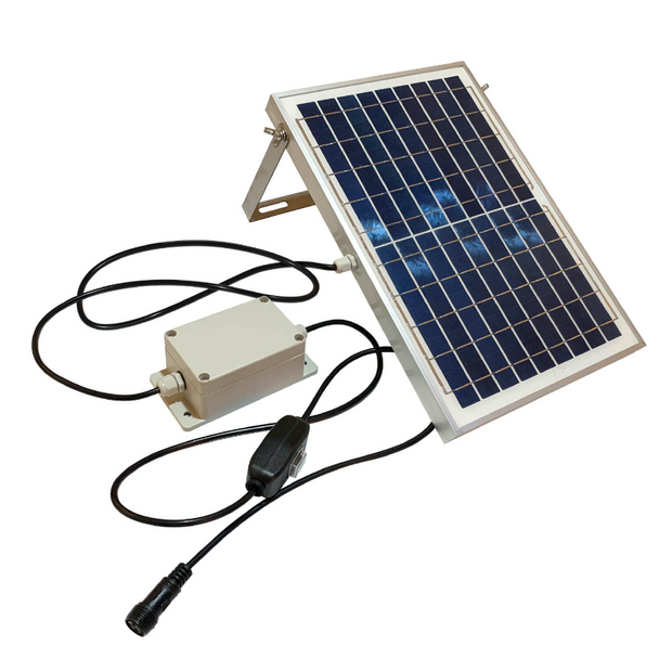 Solar 10lt Warm White 12v LED Festoon IP65 Outdoor Hanging Light Kit Black