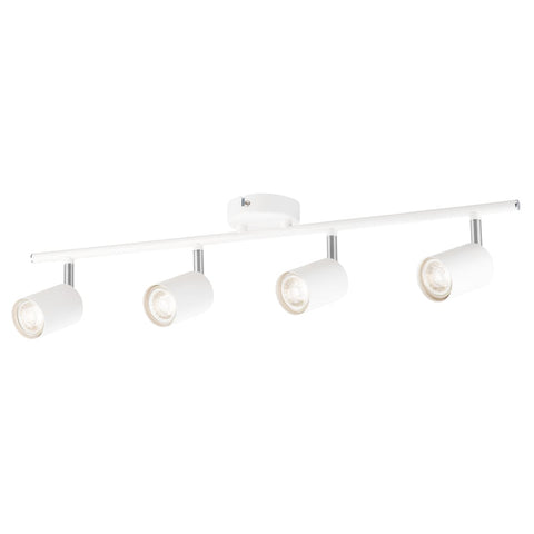 Thorpe White Finish Spotlight 4 Light Straight Bar