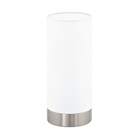 Pasteri Touch Lamp Satin Nickel and White Shade