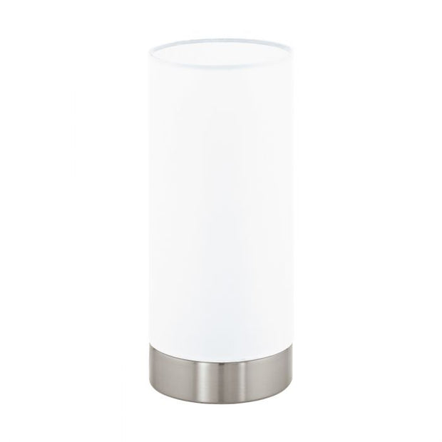 Pasteri Touch Lamp Satin Nickel and White Shade