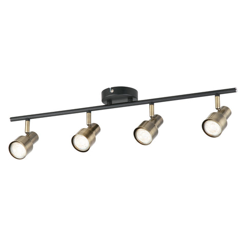 Noah 4 x 5w GU10 Spotlight Brass & Black Finish