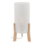 Eddie Table Lamp White and Timber - Lighting Superstore