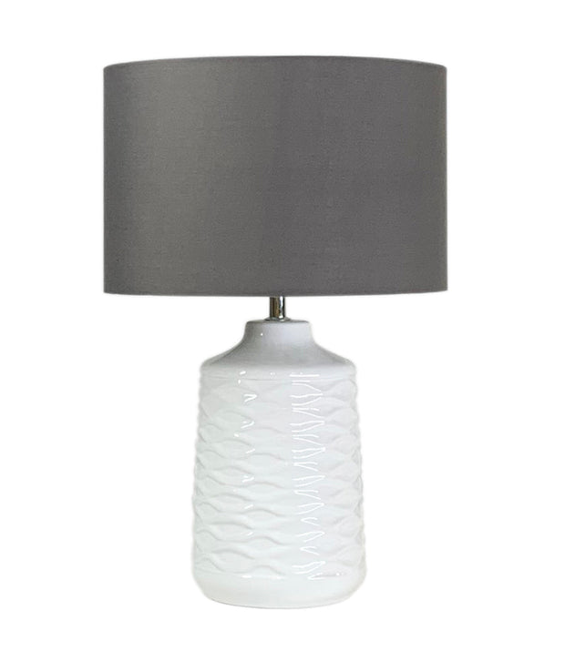 Agra Grey/White Table Lamp