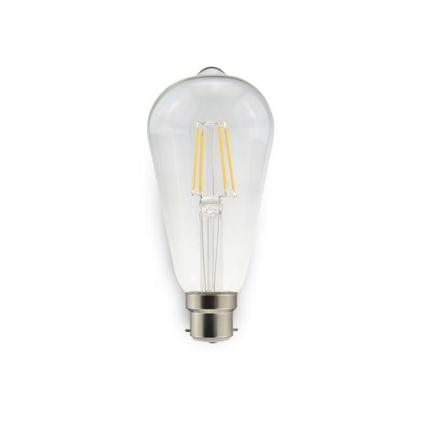 5W ST64 LED Filament Lamp B22 WW Warm White Dimmable Clear