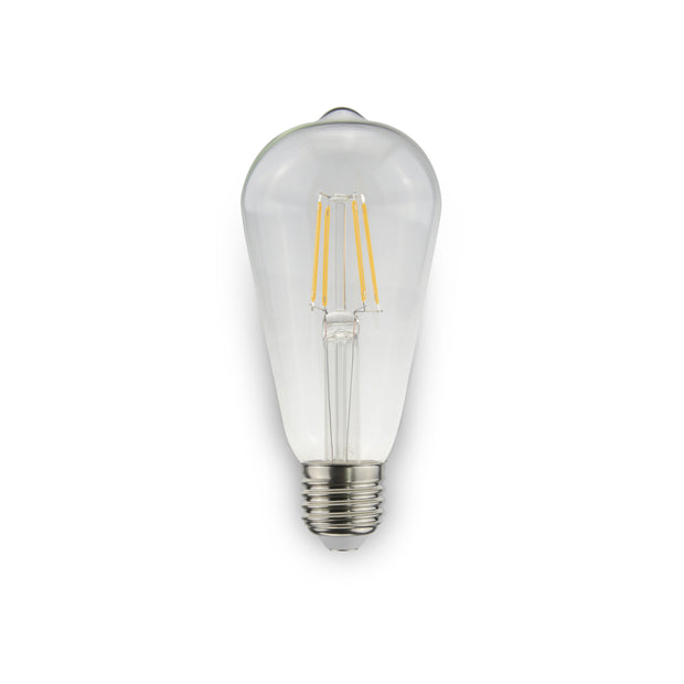 5W ST64 LED Filament Lamp E27 WW Warm White Dimmable Clear