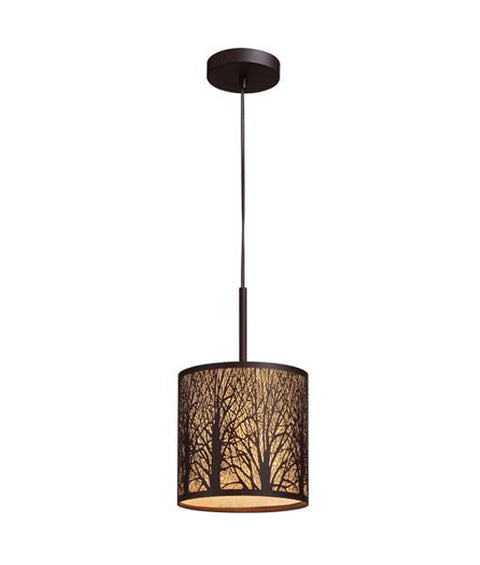 Autumn Small Aged Bronze Pendant Light with Amber Lining - Lighting Superstore