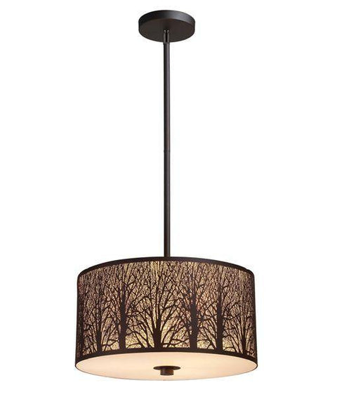 Autumn Large Aged Bronze Pendant Light with Amber Lining - Lighting Superstore