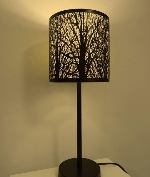 Autumn Aged Bronze Table Lamp Amber Lining - Lighting Superstore