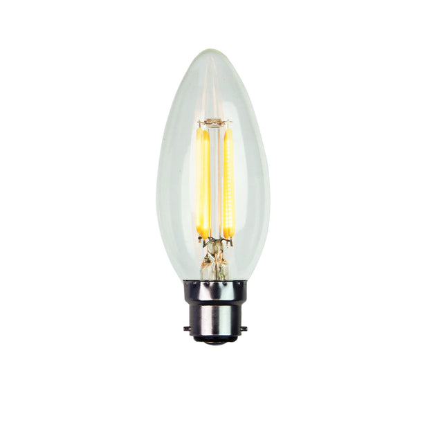 4w B22 (BC) Warm White LED Filament C35 Dimmable Globe