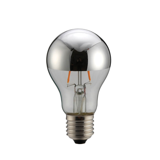 6w E27 (ES) Warm White LED A60 Silver Crown Globe