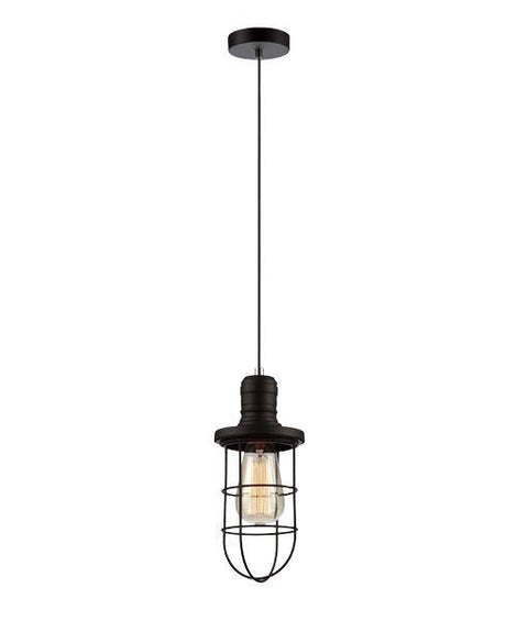 Blackband Single Iron Cage Pendant Curved - Lighting Superstore