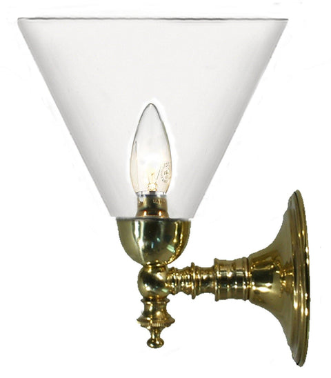 Koscina Wall Light Brass Cone - Clear - Lighting Superstore