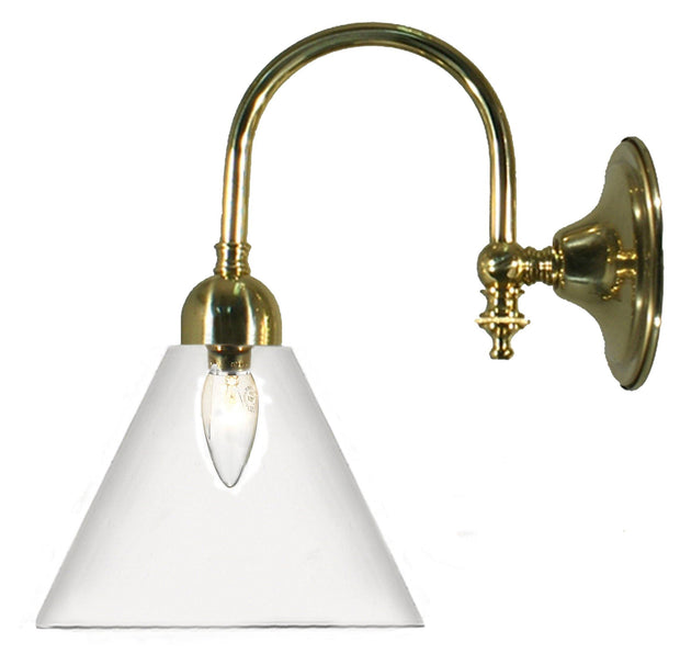 Loxton Wall Light Brass Cone - Clear - Lighting Superstore