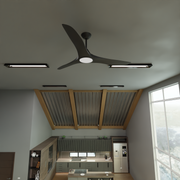 CloudFan 48 Inch WiFi DC LED Ceiling Fan with 20W CCT LED Black and Dark Timber