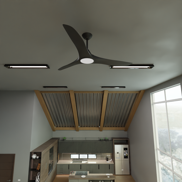 CloudFan 48 Inch WiFi DC LED Ceiling Fan with 20W CCT LED Black and Bamboo