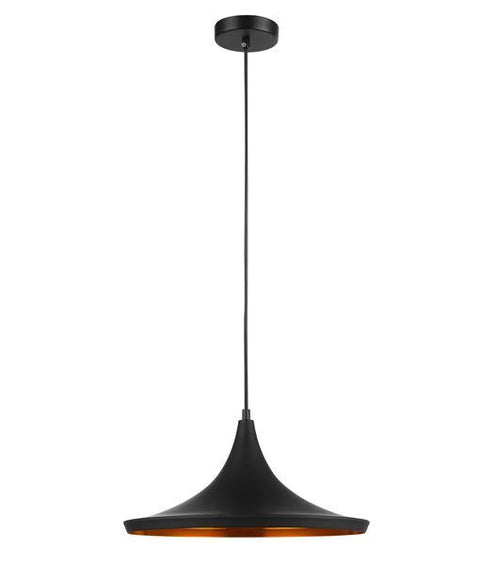 Caviar Pendant Light Black with Gold Interior - Mexican Hat - Lighting Superstore