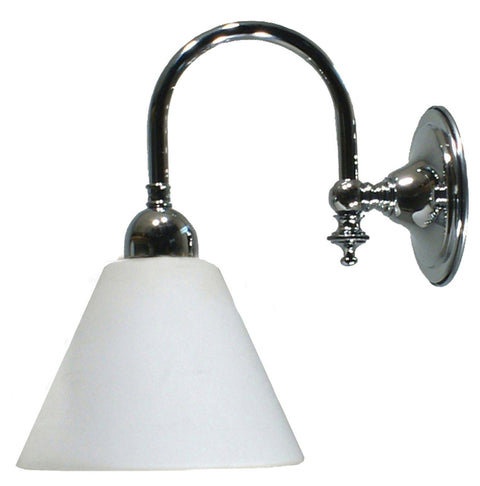 Loxton Wall Light Chrome Cone - Opal - Lighting Superstore