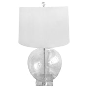 DU0019 Glass Urn Lamp with White Linen Shade