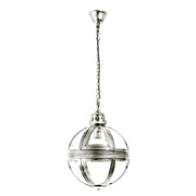Saxon Small Glass Sphere Pendant Shiny Nickel