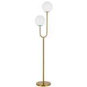 Eterna 2 Floor Lamp Complete Antique Gold and Opal Glass