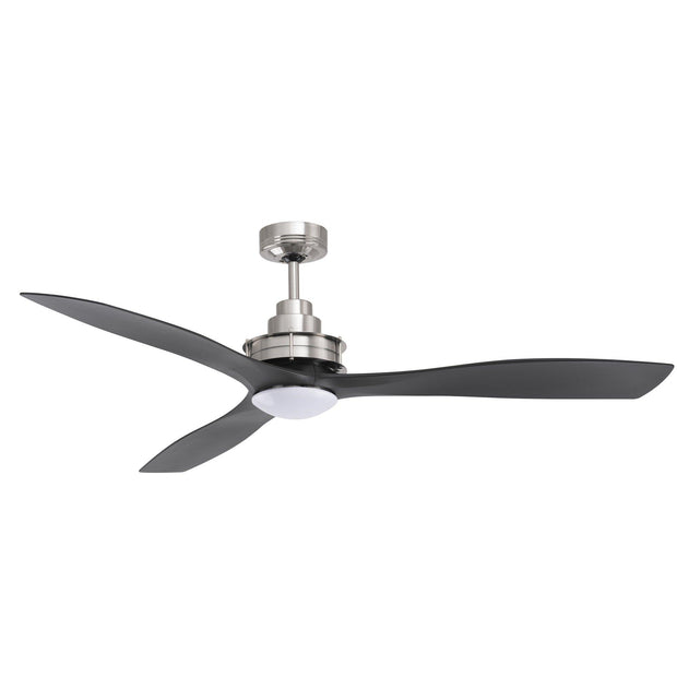Clarence 56 Ceiling Fan Brushed Chrome and Black with 13w LED Light - Lighting Superstore