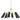 Tresa 6L chandelier, Midnight Black Finish/ Burnished Brass