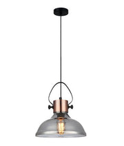 Fumoso Pendant Light Smoke and Copper - Dome - Lighting Superstore