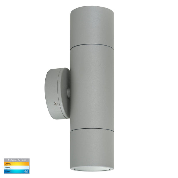 Tivah 12v Up & Down Wall Pillar Light Silver with 5w CCT MR16