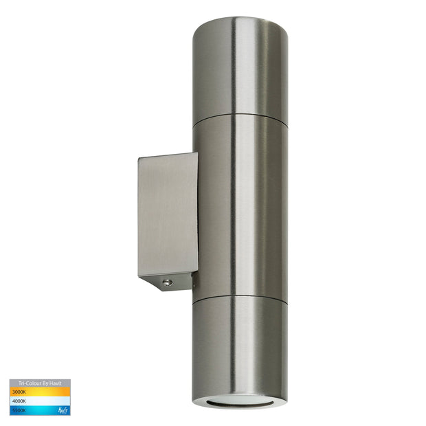 Piaz Up & Down Wall Pillar Light Stainless Steel with 5w CCT GU10
