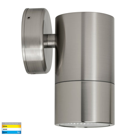 Maxi Tivah Single Fixed Wall Pillar Light 316 Stainless Steel with 12w Built-In CCT LED